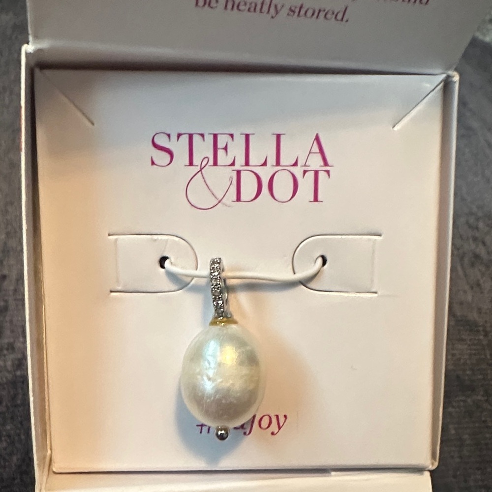 Stella & Dot Silver Pearl Drop charm.